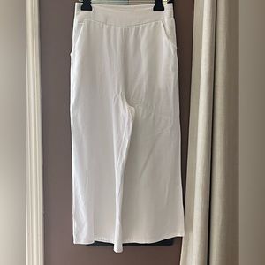 Cropped white linen pants